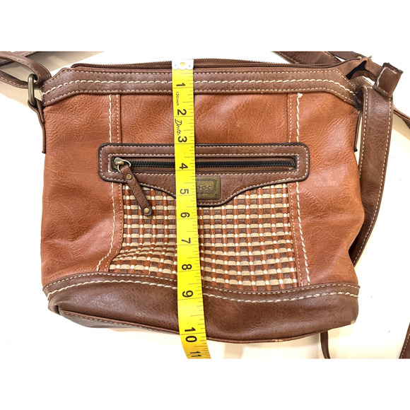 b.o.c Born Concept Crossbody Bag Womens Brown Woven Faux Leather Cottagecore Y2K - Picture 9 of 9